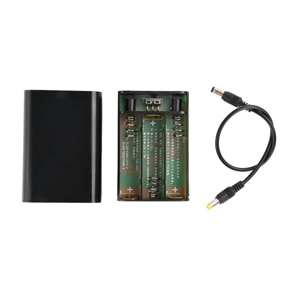 

3×18650 UPS Battery Box, 12V DC Solder-Free Uninterruptible Power Supply Box, DIY Battery Box Kit with DC Socket чорний