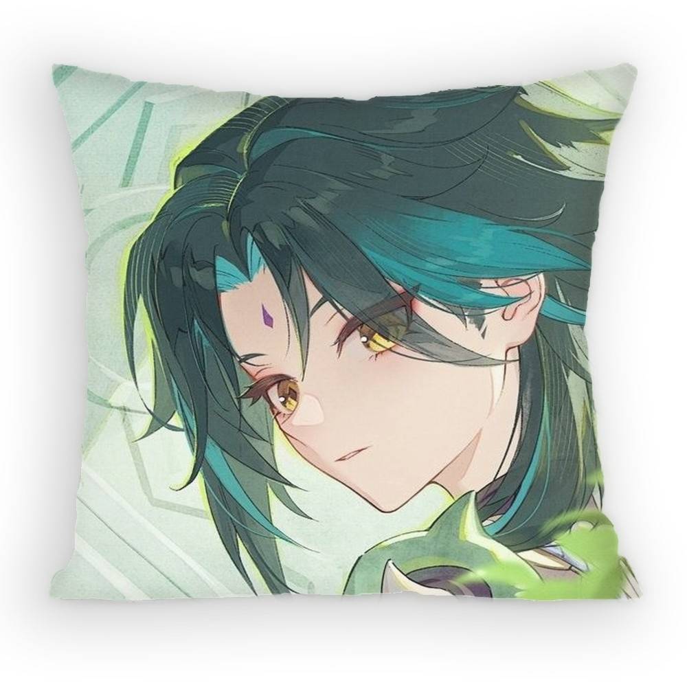 

Genshin Impact Xiao Pillow Case Sofa Living Room Bedroom Headboard Backrest Cushion Square Cushion Nap Time 30x30 cm