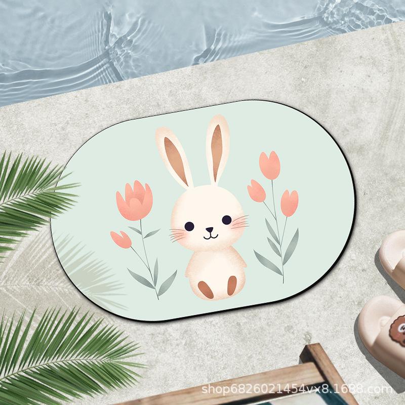 Bathroom Floor Mat Absorbent Toilet Floor Mat Non-slip Entry Door Mat Kitchen Door Toilet Mat Size