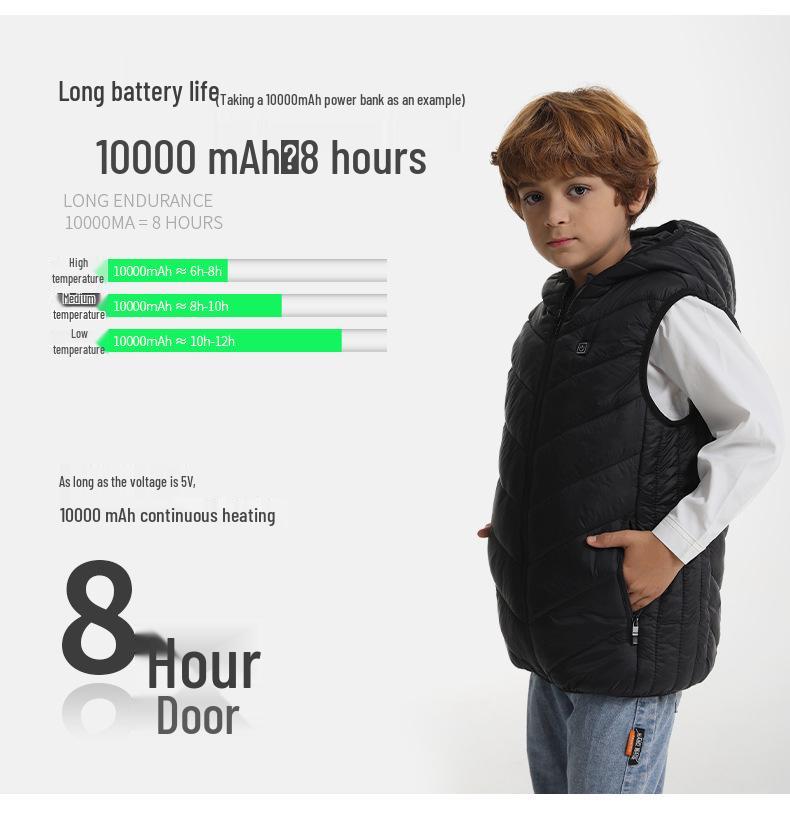 Children's USB Heated Winter Vest with Intelligent Temperature Control