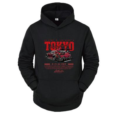 Nowa jesienno-zimowa modna męska casualowa sportowa z nadrukiem japońskiego wzoru z Tokio, hip-hopowa, Harajuku, street wear, bluza z kapturem