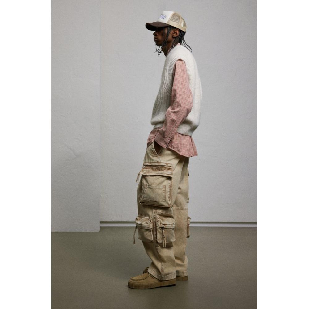 H M Loose Cargo Jeans ligHt Beige