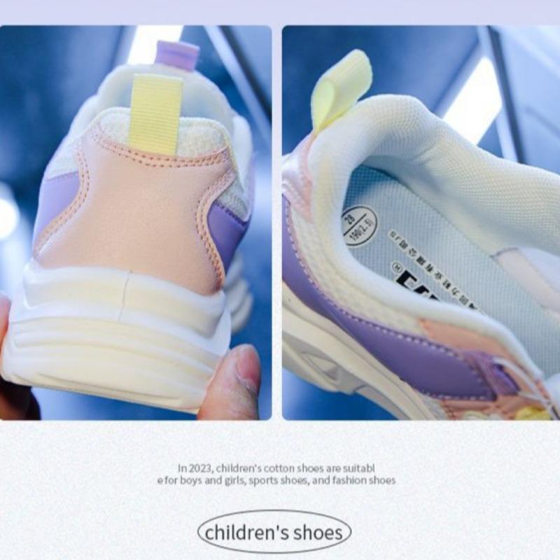 Warrior Sports Shoes Spring Autumn and Winter Rotating Buckle Casual Shoes Girls Soft-soled Breathable Running Shoes