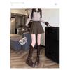 2025 High Waist Coffee Wool Pleated Shorts: Women's A-line Bootcut Wide Leg Skirt for Autumn/Winter.
