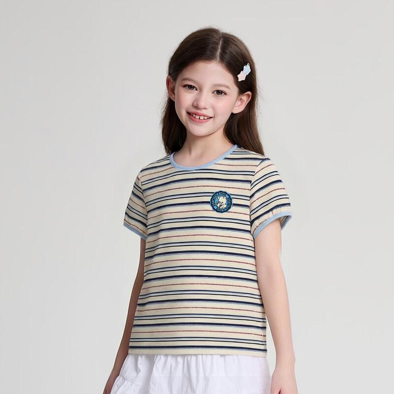 Deesha Girls' Striped Short-Sleeve T-Shirt