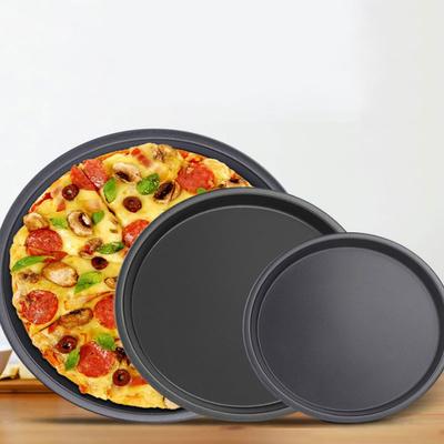 Round Pizza Plate Pan Deep Dish Tray Carbon Steel Non-Stick Mold Baking Mold