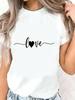 Short Sleeve Crew Neck Top Tee Wounisex's Clothing Letter Cartoon Love And Heart Graphic Print T-Shirt Wounisex's Harajuku Sleeve