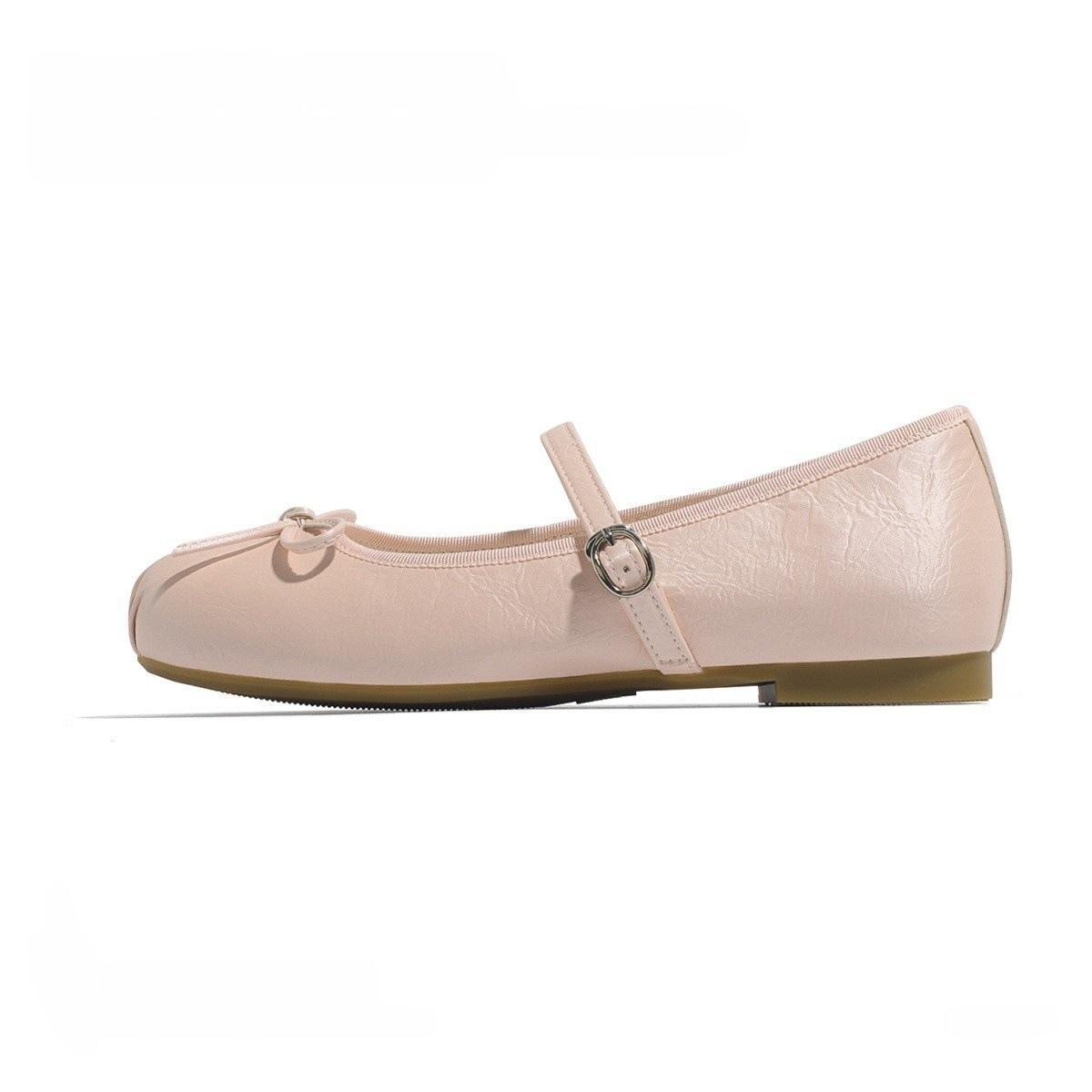 

Gentle French Mary Jane shoes women s comfortable inner height increase bow word with casual ballet style shoes 40