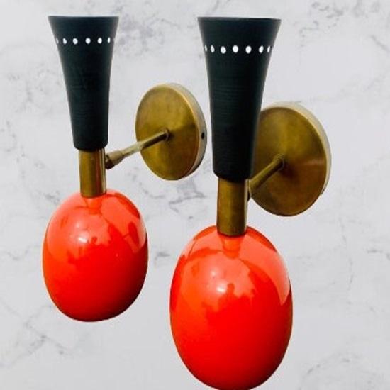 Wall Sconce 1950's Mid Century Italian Diablo Wall Sconce Pair Beside Lamps Wall Lights for Home Decor