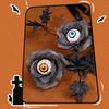 1/2/3Pcs Halloween Artificial Eyeball Flower with Black Maple Leaves Spooky Gothic Fake Silk Flower Home Table Centerpiece Faux Rose Decoration