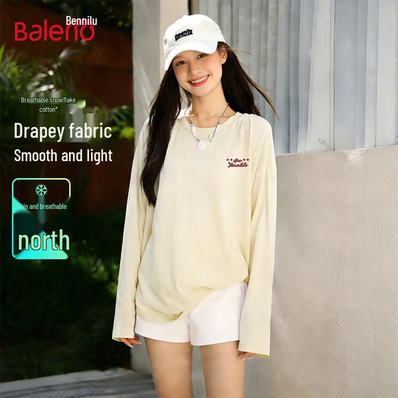 Baleno Women s American Style Snowflake Cotton Long Sleeve T-Shirt S