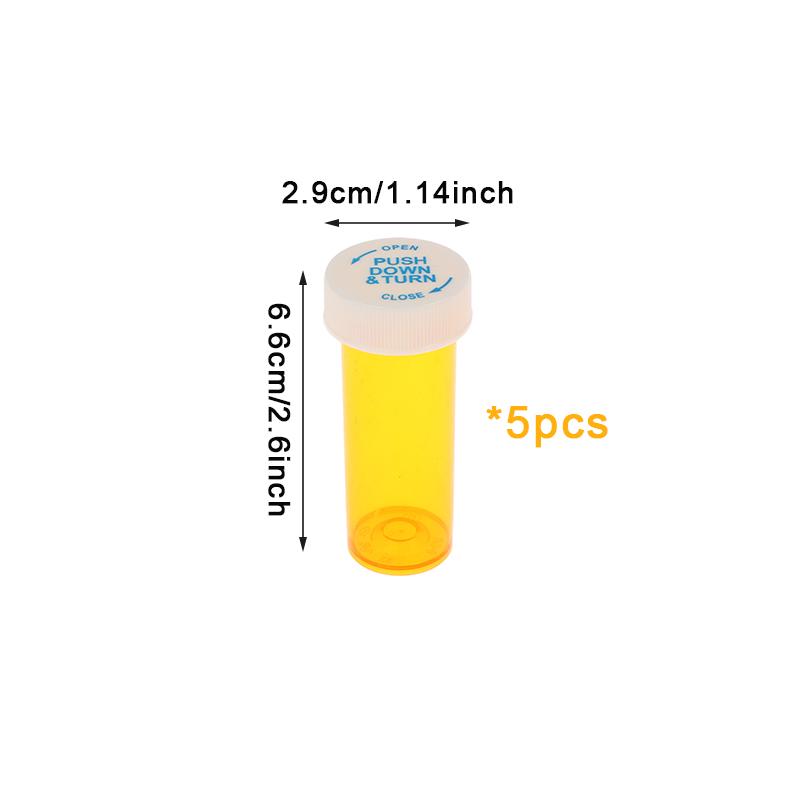 

5 шт. Пластиковые флаконы для таблеток с крышками, защищенными от детей – Дорожные контейнеры для лекарств размером от 6 до 60 драм