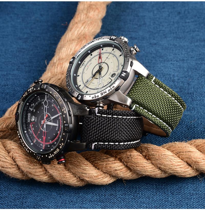 Pro hodinky TIMEX Řemínek TW2T76500 T2N721 T2N720 Sportovní Vysoce kvalitní Nylonové Plátno Řemínek na hodinky Pánské Tide Compass 24×16MM Náramek