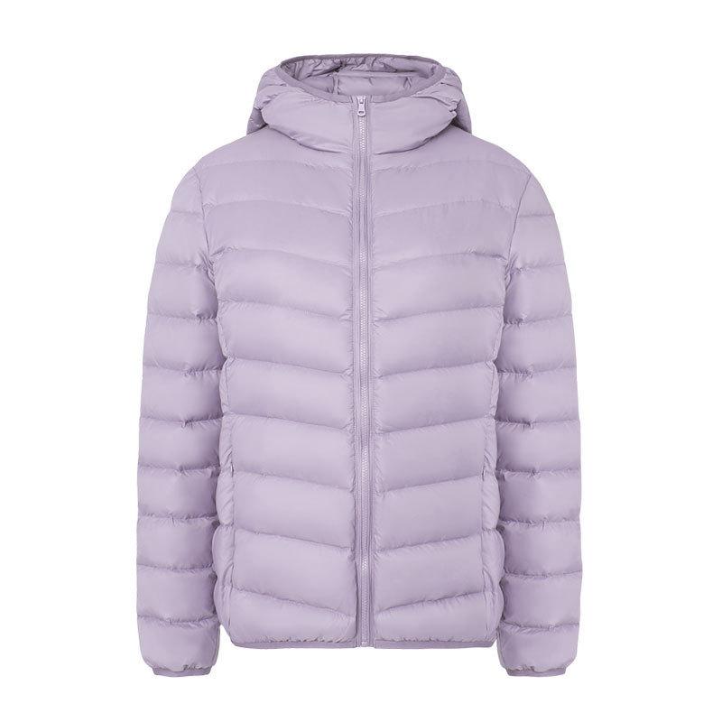 Light down jacket women's autumn and winter new short white duck down winter hooded and thin casual coat tide
