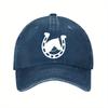 Horse Head Horseshoe Graphic Baseball Cap Cotton Adjustable Casual Outdoor Sporty Unisex Hat