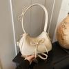 Fashion casual bow shoulder bag new high value sense crossbody armpit dumpling bag