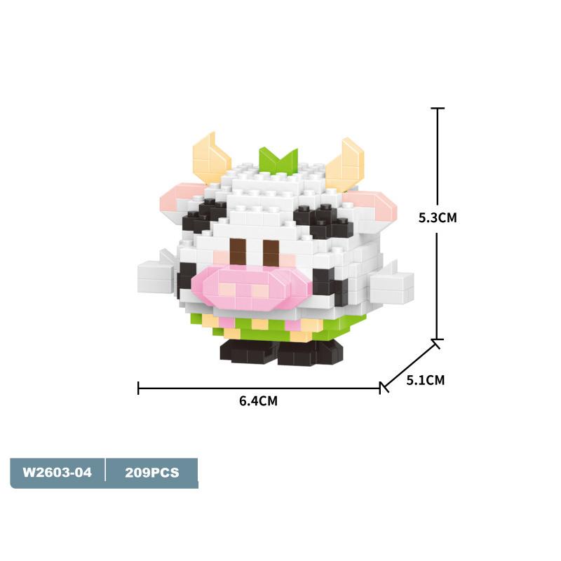 Lovely Animal Sphere Nanobrick Micro Diamond Block Panda Duck Elephant Penguin Dog Fox Build Brick Frog Owl Wolf Rabbit Cow Plaything