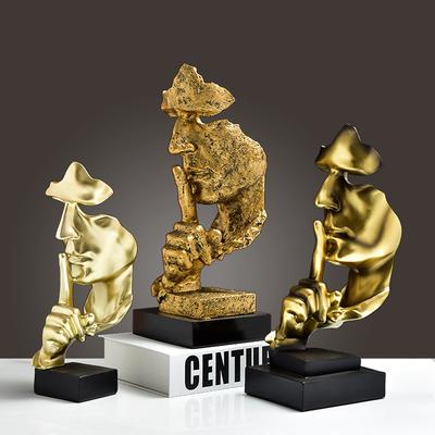 Resin Sculpture Abstract Mask Figurine for Living Room Coffee Table Wine Cabinet Statue Premium Home Decor Item