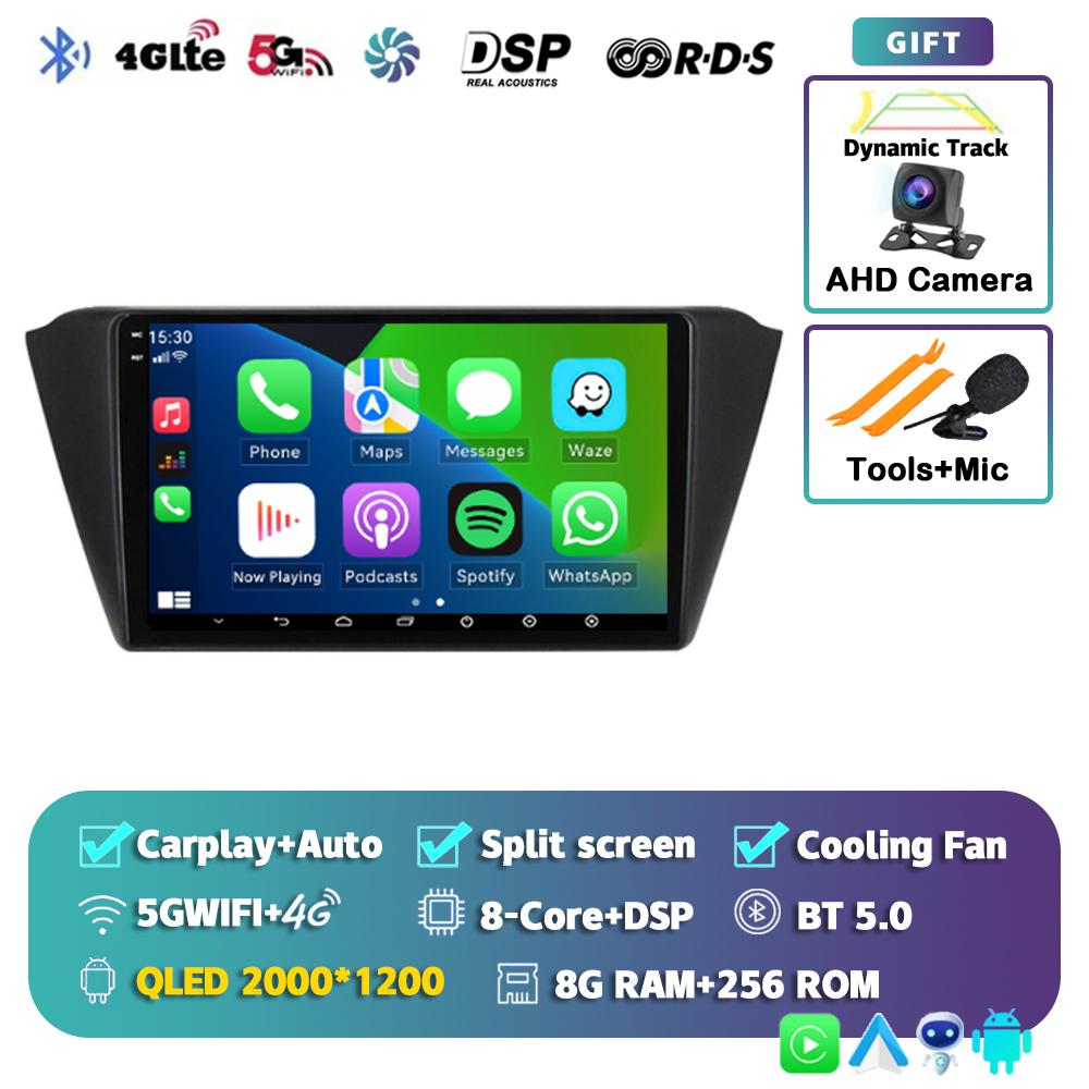 Android 14 Carplay Auto WIFI+4G Car Radio For Skoda Fabia 3 III 2014 2015 2016-2020 Multimedia GPS Player Stereo 2din Head Unit