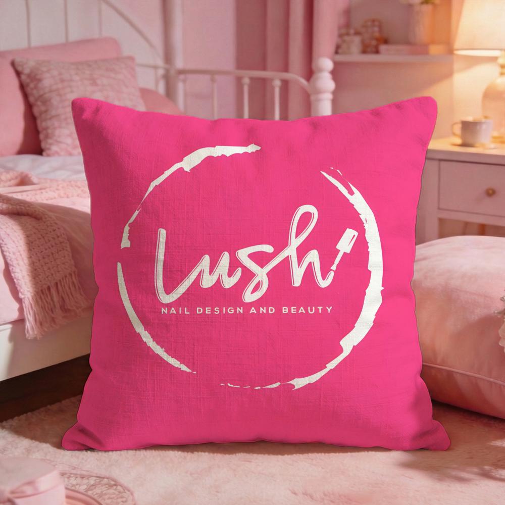 Brand Logo LLush Cushion Cover Premium Comfort Reversible Pillow Cove Two In One Design For Any Room Car Interior