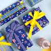 43x300cm Gift Wrapping Paper Blue Plaid Birthday Valentines Day Bouquet Packaging Paper Wedding Baby Shower DIY Decoration Paper