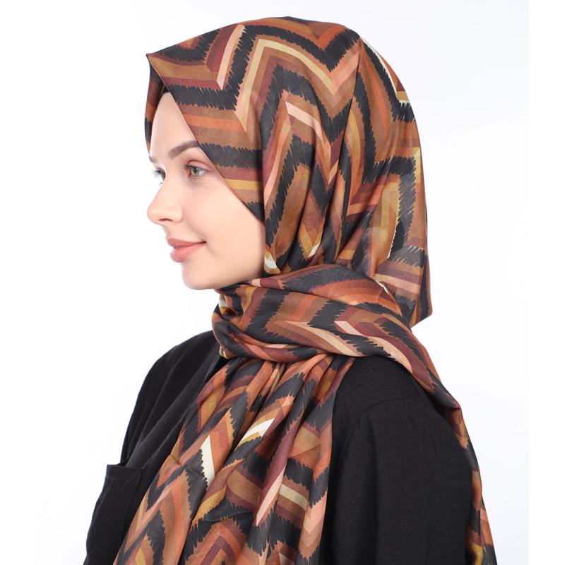 

Шаль ShantuQ из мягкого твила с зигзагообразным узором, коричневая