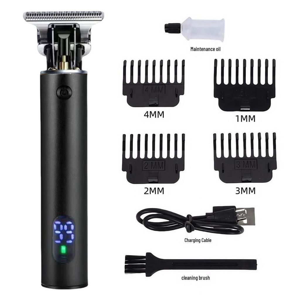 Professional Electric Hair Clipper for Barbers & Home: Precision Carving, Slicked Back Styles, Bald Head Trim.