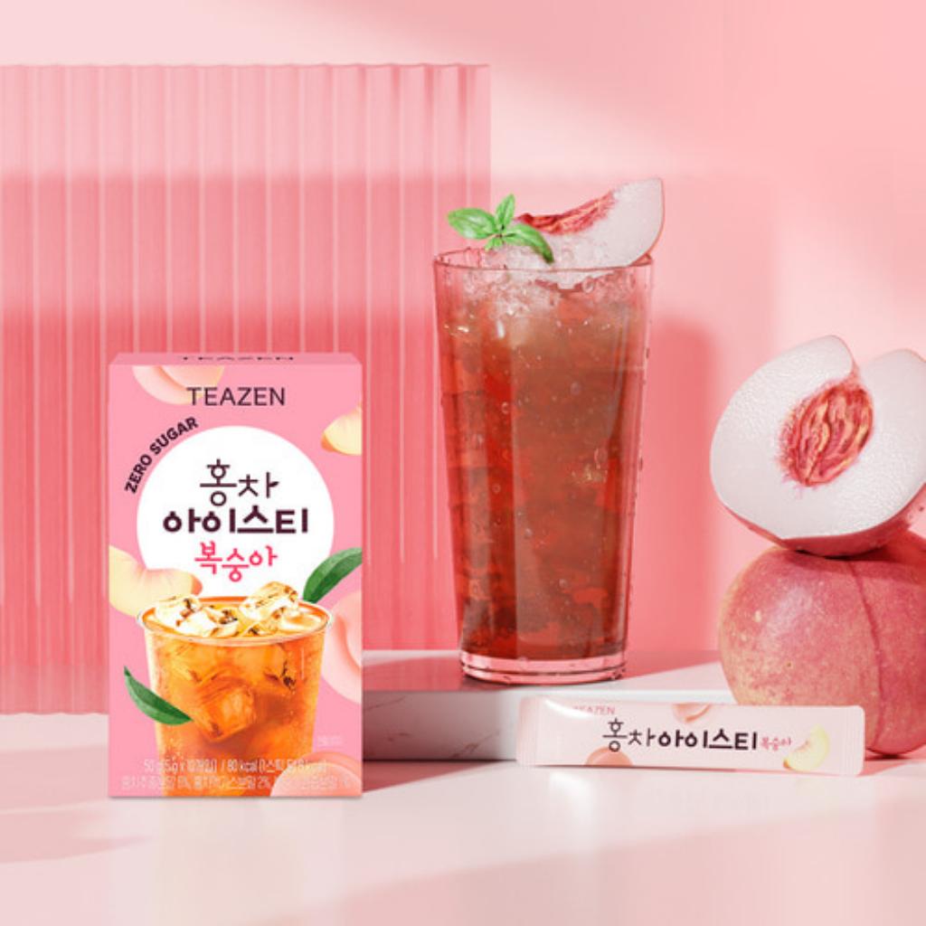 

[TEAZEN] Чорний чай без цукру для вживання з льодом, 10 шт. peach