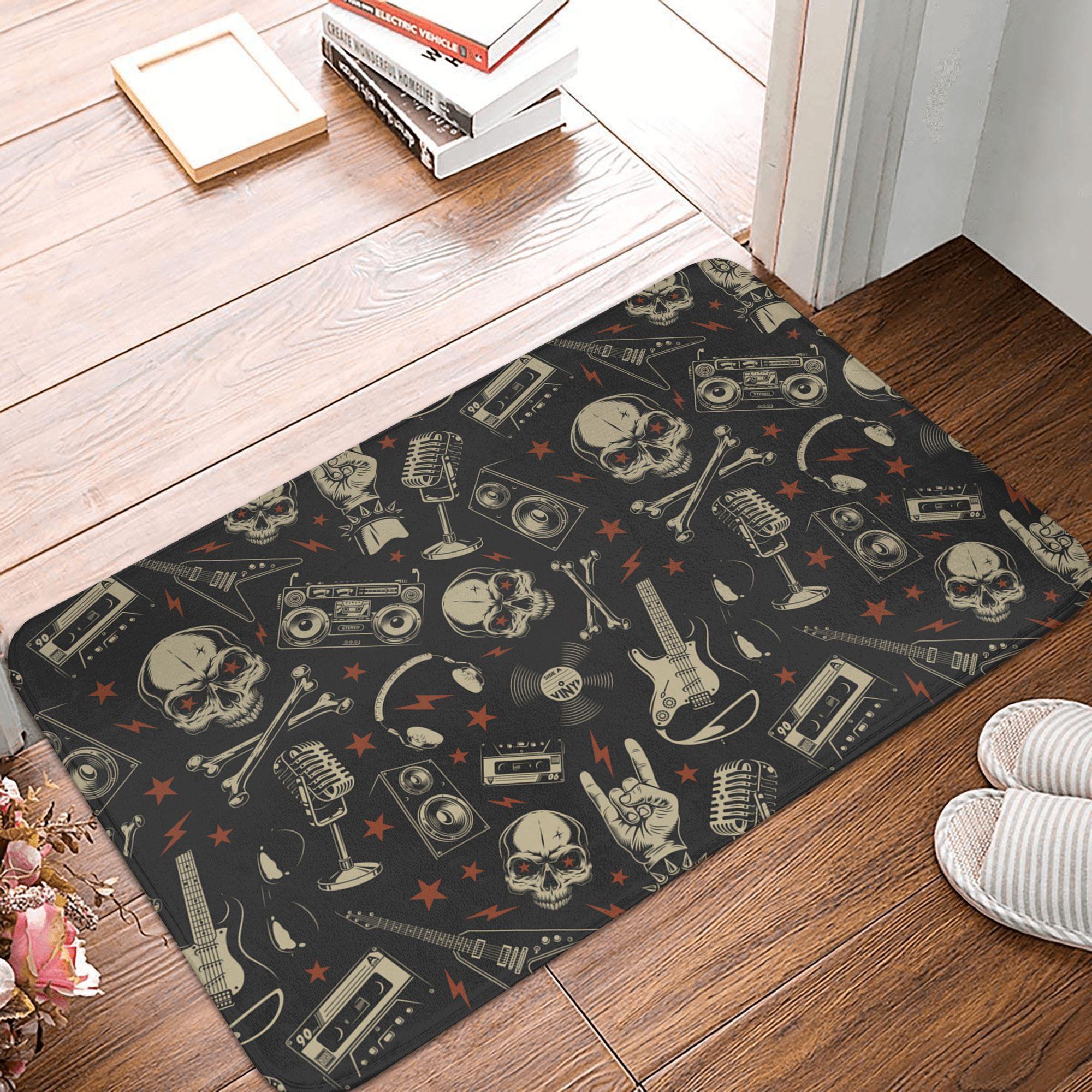 

Heavy Metal Punk Rock Music Doormat Non-Slip Kitchen Bath Mat Living Room Floor Door Entrance Carpet Rug 40cmx60cm