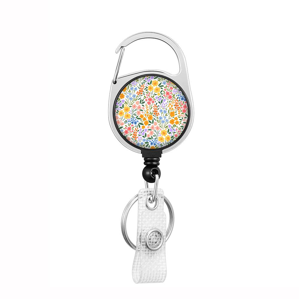 Plant Flowers Clip Lanyards ID Badge Holder Porta Credencial Lanyards Keychain Badge Reel Nurse Retractable Wholesale