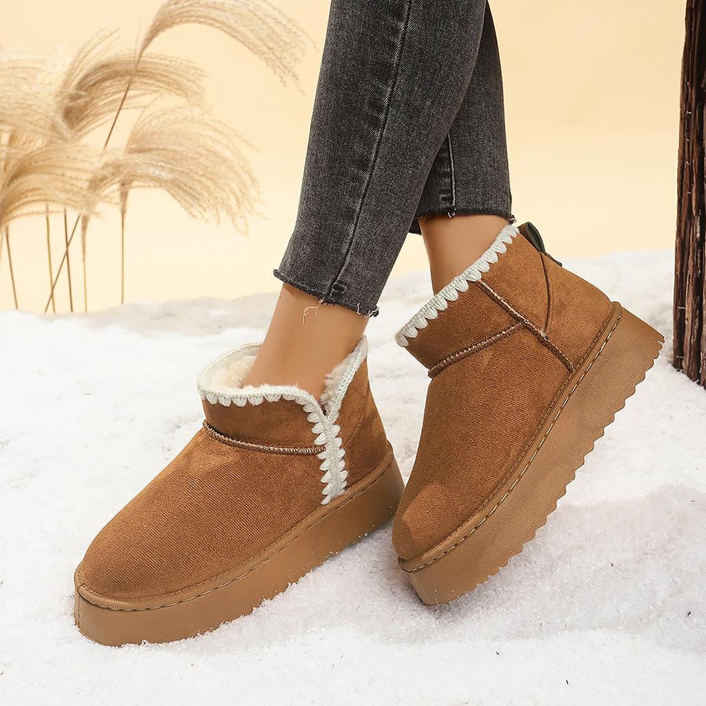 Fashion Women's Winter Thick Bottom Snow Boots Casual Fashion Round Toe Short Tube Warm Comfortable Cotton Boots for Women
