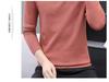 Men's Slim Fit Round Neck Sweater: Long Sleeve, Thin Pullover, Solid Color, Plus Velvet Knitwear for Autumn/Winter.