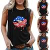 Amazon Wish Clothing Women's Vest Independent Station Summer Fashion American Flag Independence Day Collection