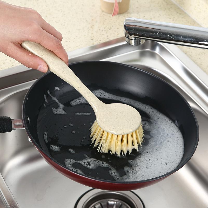 Multifunctional Long-Handle Non-Stick Pot Scraper & Dishwashing Brush