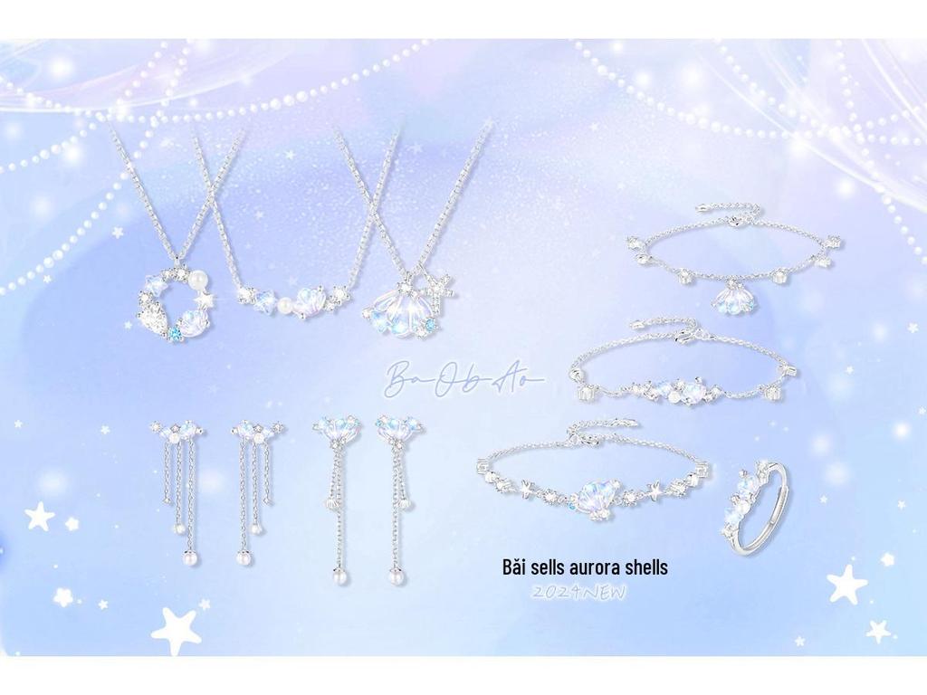 BaObAo 925 Silver Dynamic Snowflake Necklace - Women's Dreamy Versatile High-End Christmas Gift