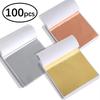 100 ks Imitace Zlaté Stříbrné Měděné Fólie Papír DIY Pryskyřice Svíčka Sádra Řemeslo List Vločka Zlacení Listy Umění Nehty Domácí Dekorace