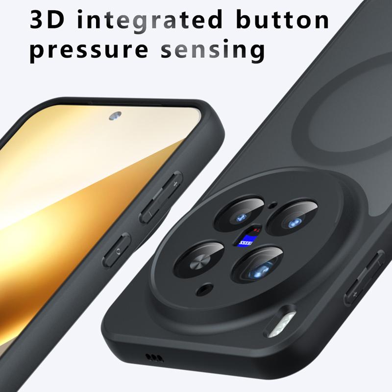 For Vivo X300 X300 Pro Case Shockproof Magnetic Matte PC+TPU Anti-fingerprint Translucent Cover for VIVO X 300