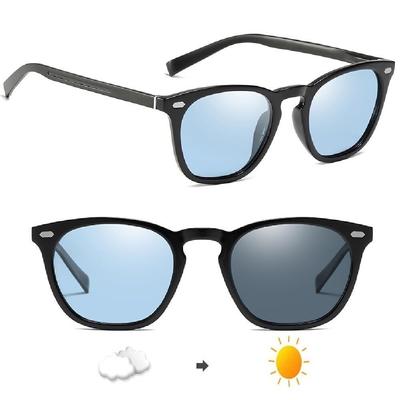 Dimmable Polarized Colored UV Lightweight TR Asian Wellington Fashion Glasses Blue X [Get On] Men's Sunglasses, Discoloration, Lenses, Protection,