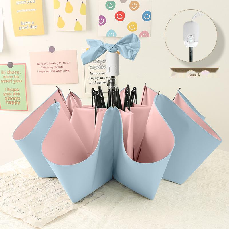Women's Dual-Use UV-Blocking Ice Cream Color Sun & Rain Umbrella