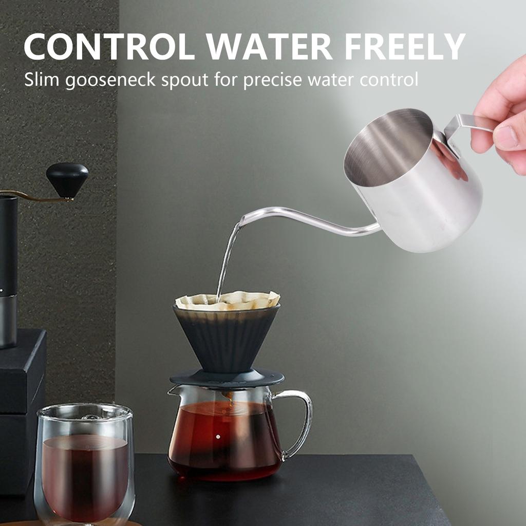304 Stainless Steel PTFE Coffee Kettle with Inner Scale Thickened Pour Over Coffee Pot for Home