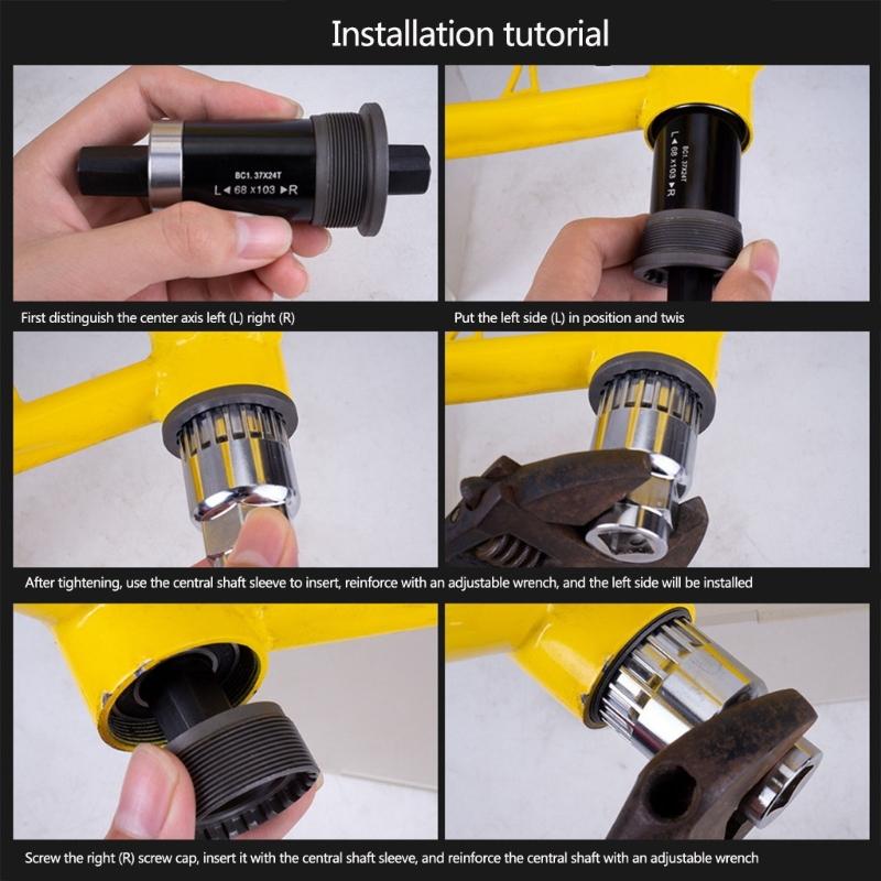 Square Tapered Bottom Bracket with Waterproofs Screw Mountain Bicycles Bottom Bracket Cycling Part Easy Installation