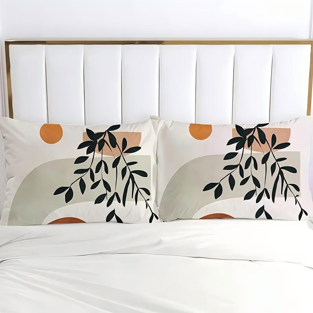 Sun Leaf Pattern 3D Printed Duvet Cover Set Pillowcases Abstract Art Style Polyester Bedding Set Soft Comforter Quilt Cover Set