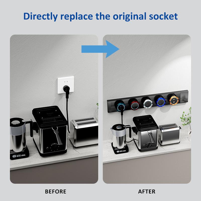 30/60/80/100cm Home & Office Multi-Function USB Adapter Wall Mounted Track Power Socket Power Track Socket