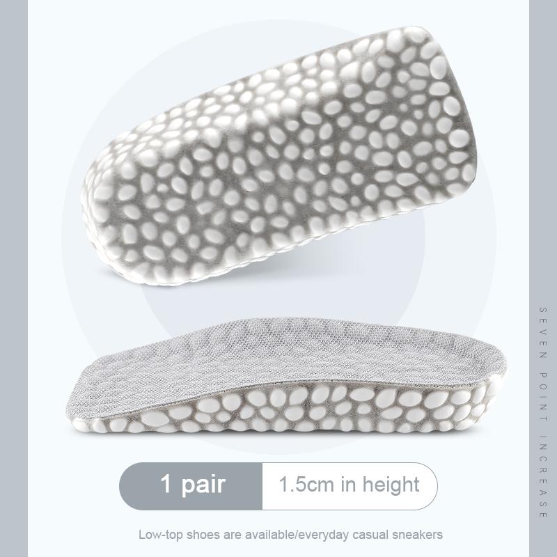 

1 пара стелек для увеличения роста, амортизирующие спортивные полустельки для ног, мужские и женские, 1,5-2,5-3,5 см, стельки для растущей обуви