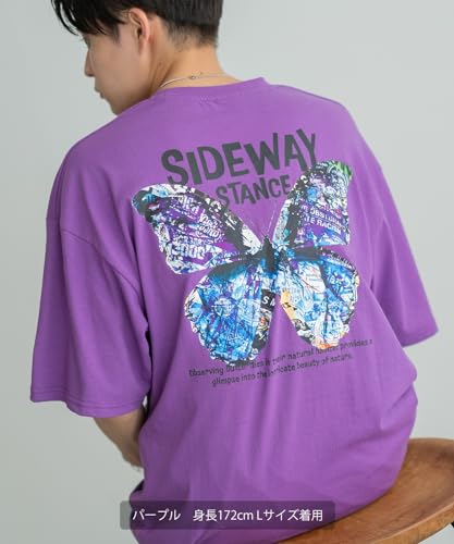 IMPROMES Casual SIDEWAYSTANCE Art Butterfly Short Sleeve T-Shirt, Men's, White