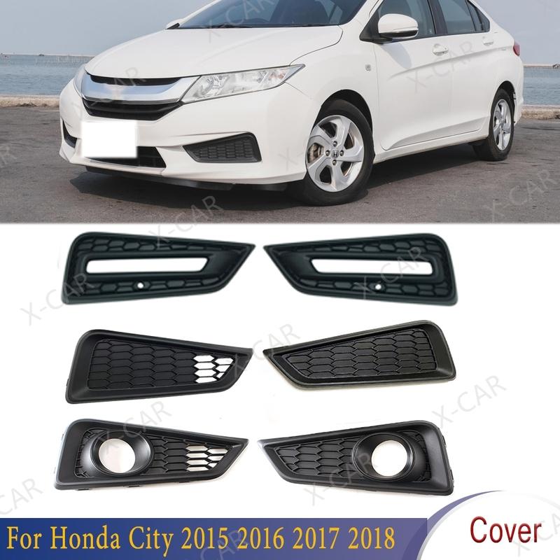 For Honda City 2015 2016 2017 2018 Front Bumper Fog Lamp Light Cover Frame Hood Grille 71107-T9A-T00 71102-T9A-T00