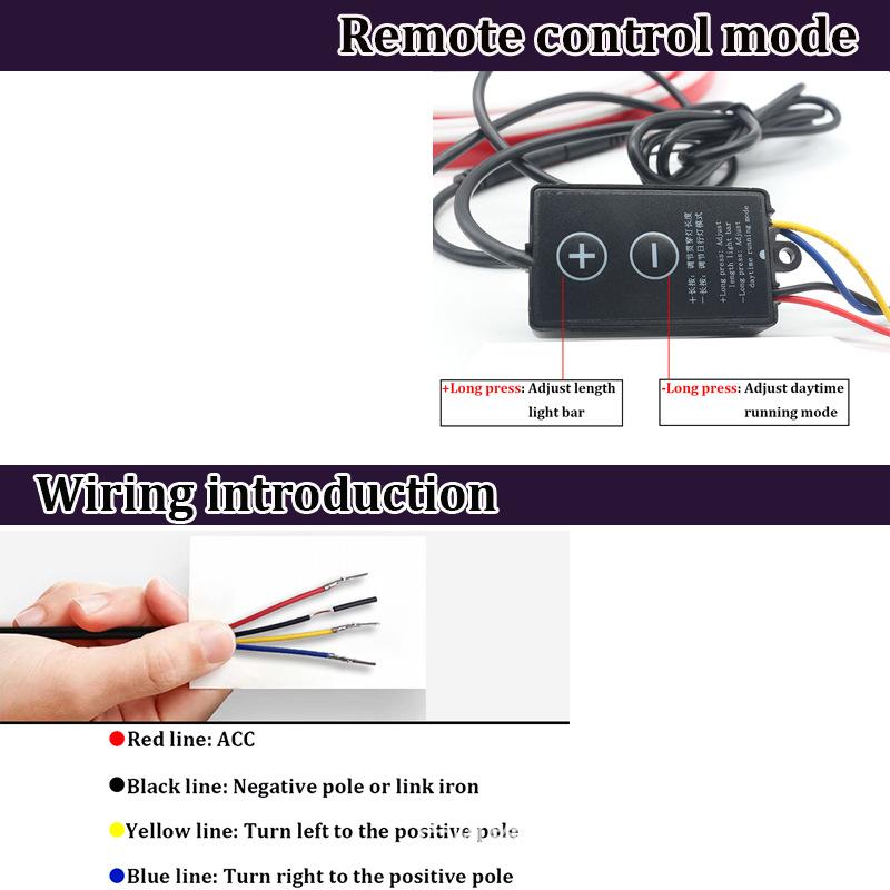 Scan Starting Car Dynamic Hood Lights Strip Turn Signal Light Car Ambient Daytime Running Light Flexible DRL Hood Light Strip