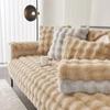 Soft Warm Faux Fur Couch Sofa Cover Thick Shaggy Fuzzy Sectional Couch Cover Non-Slip Solid Color Plush Sofa Slipcover Furniture
