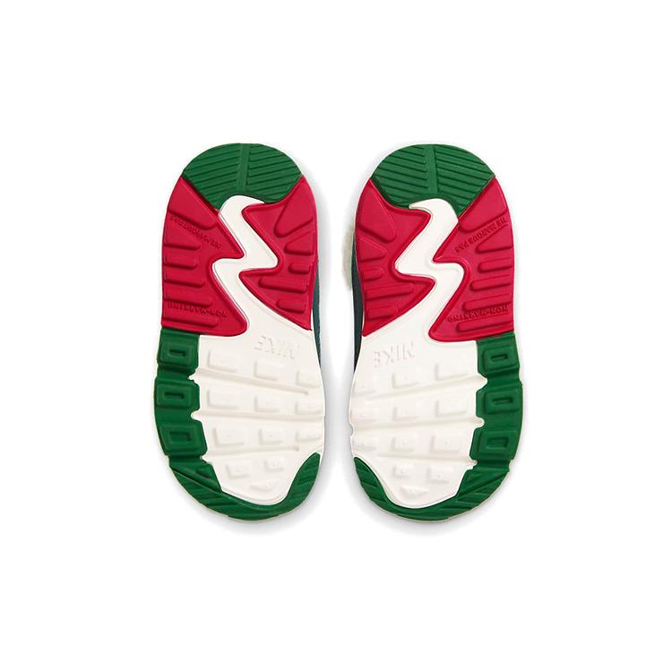 New Nike Air Max 90 Low Top Toddler Shoes Green White Red Infant And Toddler DC1623-100