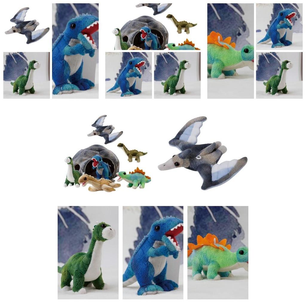 Creative T-rex Plush Toy In Dinosaur House Theme For Christmas Gift